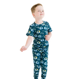 Short Sleeve Pajama Set - Auto Rikshaw in Blue