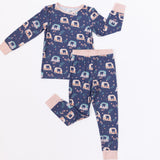 Long Sleeve Pajama Set - Auto Rikshaw in Pink