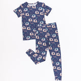 Short Sleeve Pajama Set - Auto Rikshaw in Pink