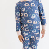 Long Sleeve Pajama Set - Auto Rikshaw in Pink