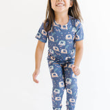 Short Sleeve Pajama Set - Auto Rikshaw in Pink