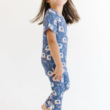 Short Sleeve Pajama Set - Auto Rikshaw in Pink