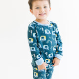 Long Sleeve Pajama Set - Auto Rikshaw in Blue