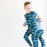 Short Sleeve Pajama Set - Auto Rikshaw in Blue