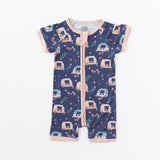 Short Sleeve Zippy - Auto Rikshaw in Pink