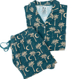 Women's Two-Piece Pajama Set - Date Palms and Moons