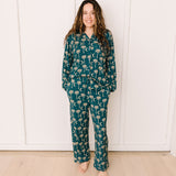 Women's Two-Piece Pajama Set - Date Palms and Moons
