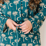 Women's Two-Piece Pajama Set - Date Palms and Moons