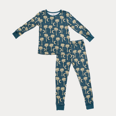 Long Sleeve Pajama Set - Date Palms & Moons