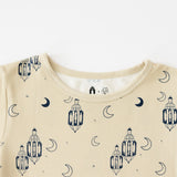 Long Sleeve Pajama Set - Lantern Dreams - Beige