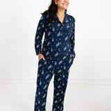 Women's Two-Piece Pajama Set - Lantern Dreams - Navy