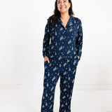 Women's Two-Piece Pajama Set - Lantern Dreams - Navy