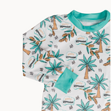 Imperfect Sale - Long Sleeve Pajamas - Green Date Palm Tree